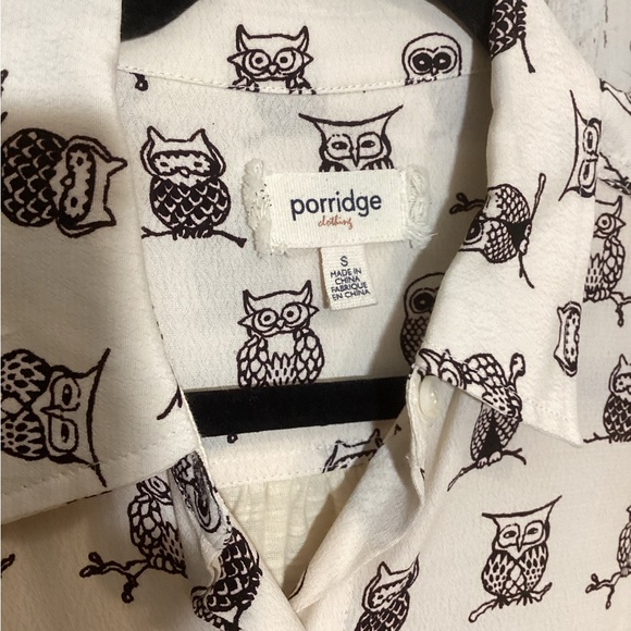 Anthropologie Porridge Owl Button Down Knit Back - Small - Picture 5 of 10